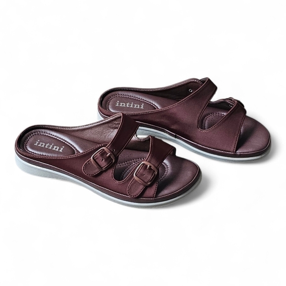 Shoes - Intini Brown Slide Sandals